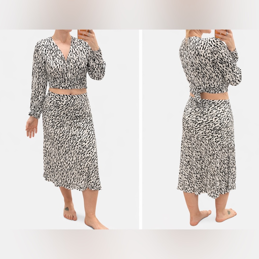 Blueman Black and White Patterned Two-Piece Set size M